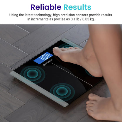 Bathroom Scale for Body Weight, Highly Accurate Digital Electronic Weighing Machine for People, LCD Display, Large Size, 6Mm Tempered Glass for Safe Home Use, Batteries Included, 400 Lbs | Large 6Mm Tempered Glass Platform, Clear LCD Display, Batteries In