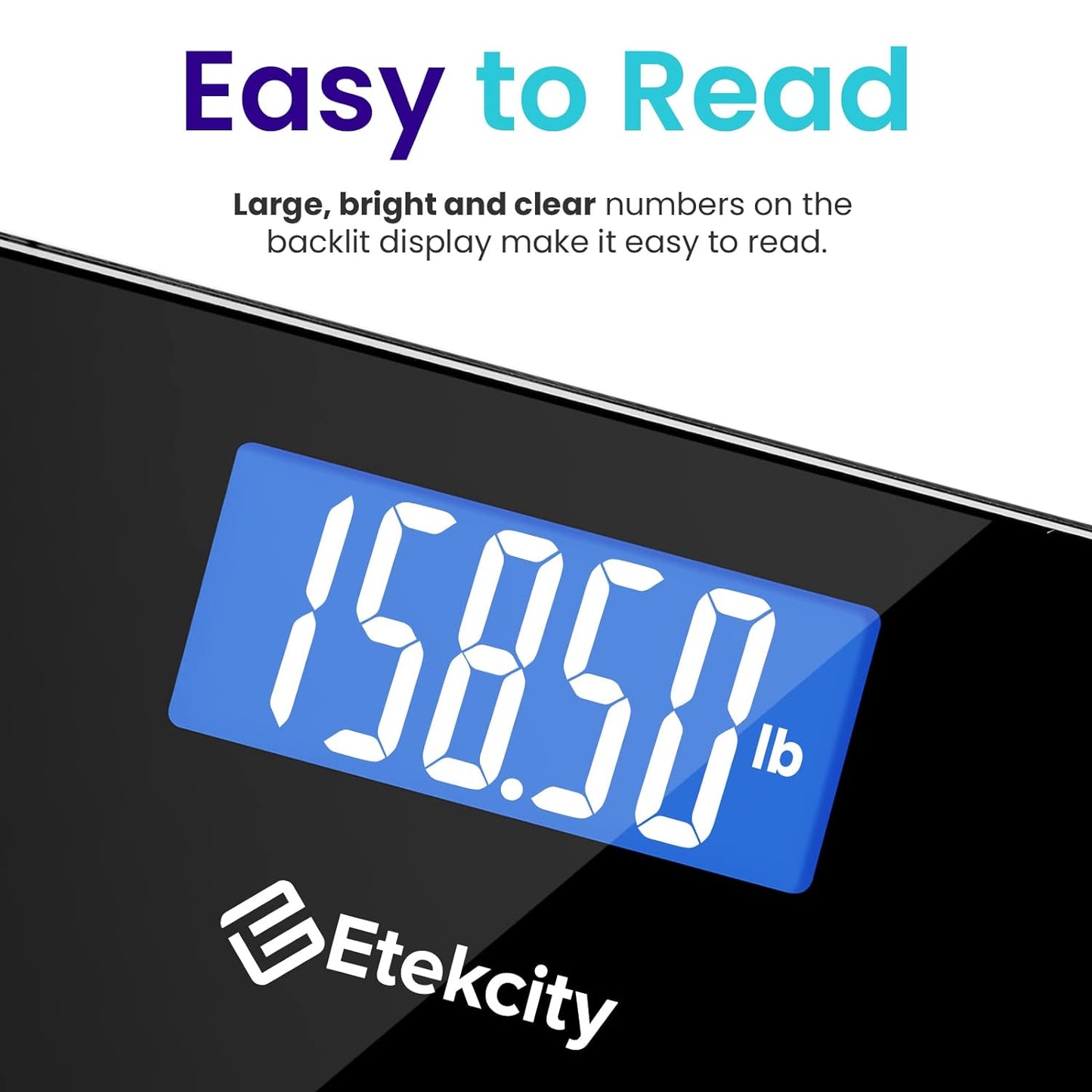 Bathroom Scale for Body Weight, Highly Accurate Digital Electronic Weighing Machine for People, LCD Display, Large Size, 6Mm Tempered Glass for Safe Home Use, Batteries Included, 400 Lbs | Large 6Mm Tempered Glass Platform, Clear LCD Display, Batteries In
