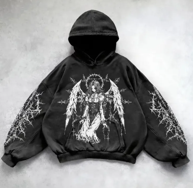 Hooded Printed Hip Hop Y2G Streetwear Sweatshirt